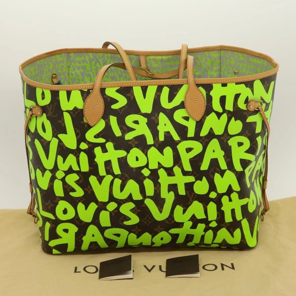 LOUIS VUITTON Monogram Graffiti Neverfull GM Tote Bag Vert M93703 LV Auth 29... - Picture 2 of 15